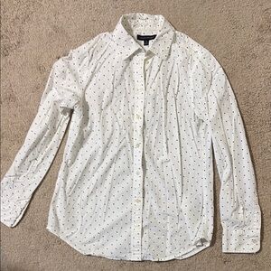 Banana Republic White and Black Button Down Shirt